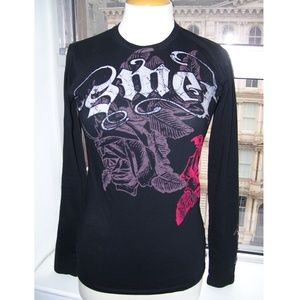 SMET Rock 'n Roll Killer Black Floral Top NWT S